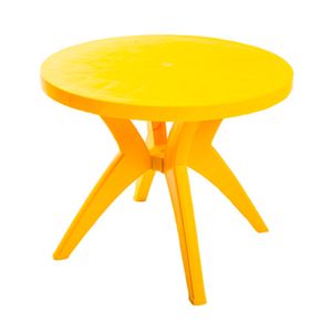 Mesa Redonda Deluxe Amarela - Forte Plástico