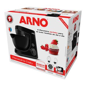 Batedeira Planetária Arno Daily 8 Velocidades 1 Tigela Preta 600W 220V