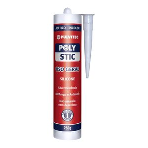 Silicone Acético Pulvitec Polystic Incolor 250g