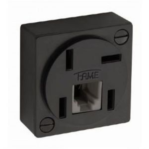 Tomada para Telefone Fame com Adaptador RJ11 Preto