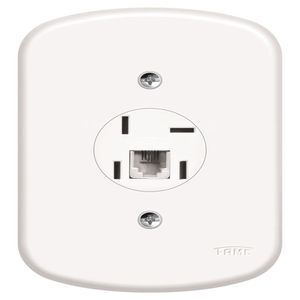 Tomada para Telefone Fame Blanc com Adaptador RJ11 Branco
