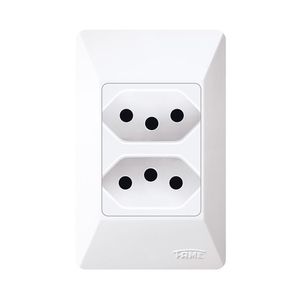 Tomada Fame 2 Seções com Placa 2PxT 10A