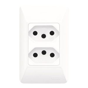 Tomada Fame 2 Seções com Placa 2PxT 10A