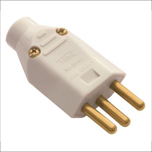 Plug Junção Macho Fame 2PxT 20A 250V 180 G Cinza