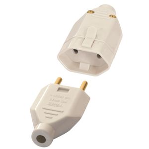 Plug Junção Macho e Fêmea Fame 2P 10A Cinza