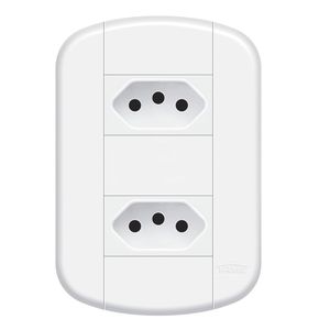 Tomada Fame Padrao Dupla 2P+T 10A Distanciada Blanc Mais