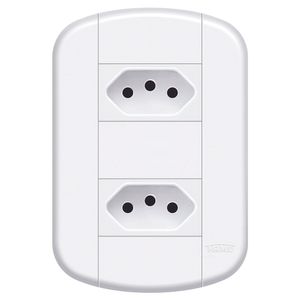 Tomada Fame Padrao Dupla 2P+T 10A Distanciada Blanc Mais