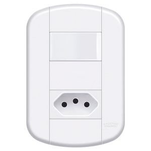 Interruptor Fame Simples + Tomada 2P+T 10A Blanc Mais