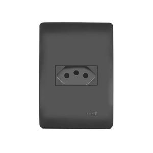 Conjunto com 1 Tomada Padrão 2P+T 10A com Placa Habitat Black - 4053 - Fame