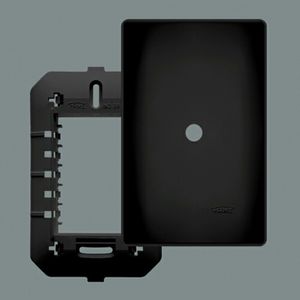 Placa Cega Fame Habitat Black 4X2 Saída Fio Com Suporte