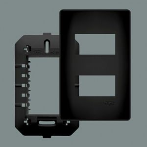 Placa 4X2 Fame Habitat Black Para 2Modulos Com Suporte