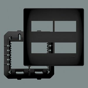 Placa 4X4 Fame Habitat Black Para 4Modulos Com Suporte