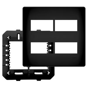 Placa 4X4 Fame Habitat Black Para 4Modulos Com Suporte