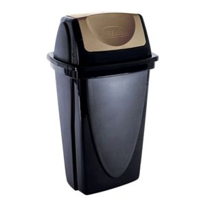 Lixeira C/ Tampa Bascul 9L Ecoblack Pt Plasutil