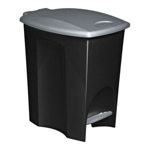 Lixeira C/Pedal 7L Ecoblack Pt Plasutil