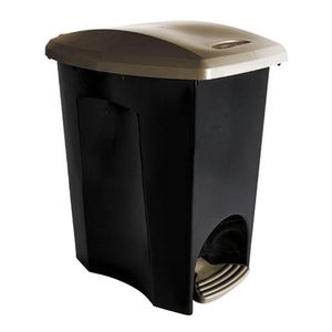 Lixeira C/Pedal 15L Ecoblack Pt Plasutil