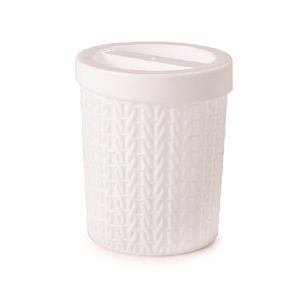 Porta Cotonete Trama Plasútil Branco
