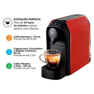 Cafeteira Espresso Passione Vermelha 220V - 20039018 - Três Corações