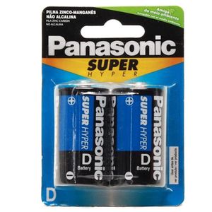 Pilha Comum Panasonic Super Hyper D2 Grande - 2 Unidades