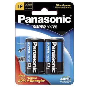 Pilha Comum Panasonic Super Hyper D2 Grande - 2 Unidades