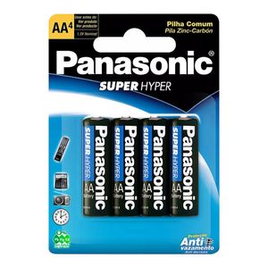 Pilha Panasonic Comum AA Pequena com 4 Uniddades