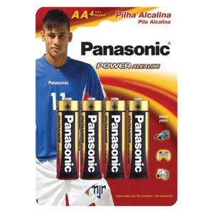 Pilha Panasonic Alcalina Pequena Aa Com 4 Pilhas