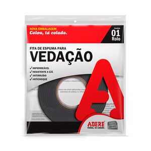 Fita de Espuma para Vedação Adere E104S Cinza