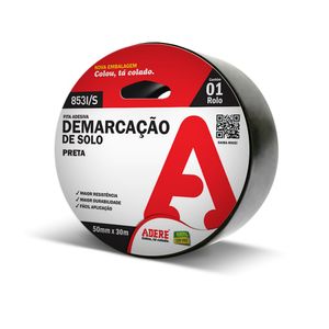 Fita para Demarcação de Solo IND Adere 853IS Preta 50x30mm