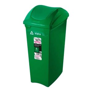 Lixeira Plast Seletiva P/Vidro 40L Verde Sanremo