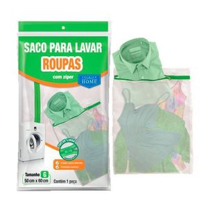 Saco para Lavar Roupas Plast-Leo Grande com Zíper