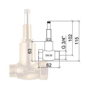 Base para Registro de Pressão Loren Base 3/4" - 1400C10 - Lorenzetti