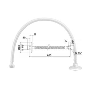 Engate Flexível para Baixa Pressão Cromado 60CM - 1784C18 - Lorenzetti
