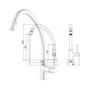 Torneira para Cozinha Mesa com Bica Alta Loren Fit Cromado - 1167C31 - Lorenzetti