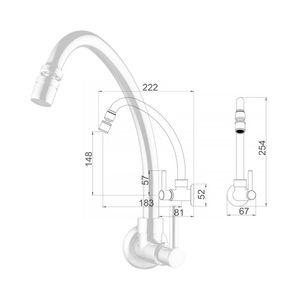 Torneira para Cozinha Parede Fit Slim Cromada 1168C31 - Lorenzetti