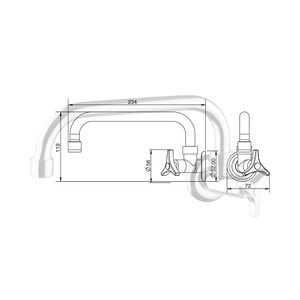 Torneira para Cozinha Parede com Bica Móvel U Loren Way Cromado - 1164C30 - Lorenzetti