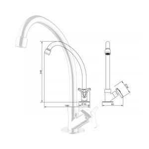 Torneira para Cozinha Mesa com Bica Móvel Loren Way Cromado - 1167C30 - Lorenzetti