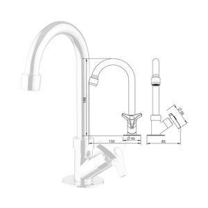 Torneira para Banheiro Mesa com Bica Alta Loren Way Cromado - 1195C30 - Lorenzetti