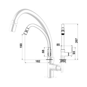 Torneira para Cozinha Mesa com Bica Móvel Loren One Cromado - 1167C29 - Lorenzetti