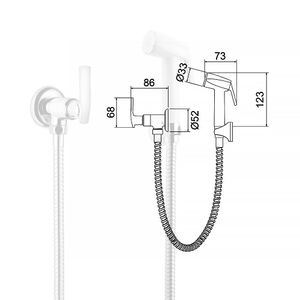 Ducha Higiênica Flexível Loren One Cromado e Branco 120CM - 1984C29 - Lorenzetti
