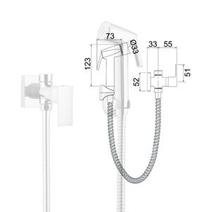 Ducha Higiênica com Derivação Flexível Loren Vogue Cromado 120CM - 1984C98 - Lorenzetti