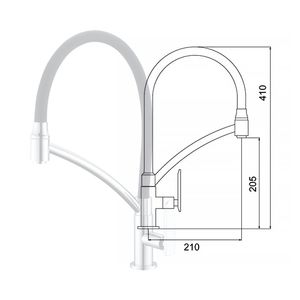 Torneira para Cozinha Mesa Flexível com Bica Móvel Loren Chef Preto - 1167C81 - Lorenzetti