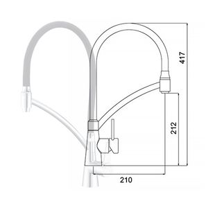 Misturador Monocomando para Cozinha Mesa Bica Flexível Loren Chef Preto e Cromado - 2267C81 - Lorenzetti
