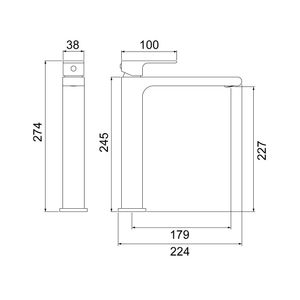 Misturador Monocomando para Banheiro Mesa com Bica Alta Like Preto - 2877B78 - Lorenzetti