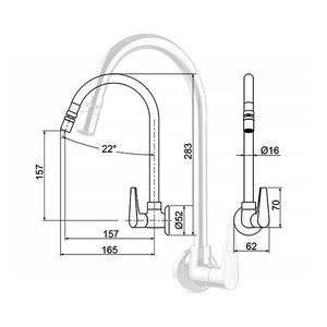 Torneira para Cozinha Parede com Bica Móvel Loren Joy Cromado - 1168C32 - Lorenzetti