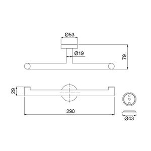 Suporte Duplo para Toalha Loren Loft Preto - 2022B82 - Lorenzetti