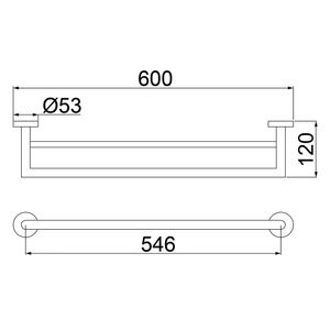 Toalheiro Barra Duplo Loren Loft 2042 N82 Brushed Nickel Lorenzetti