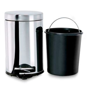 Lixeira Inox com Pedal e Balde Decorline Cromado 5L - Brinox