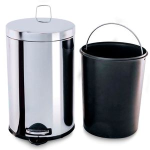 Lixeira Inox C/Pedal E Balde 20L Brinox