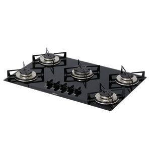 Fogão Cooktop a Gás com 5 Bocas Acendimento Superautomático Fit Preto Bivolt - Fischer