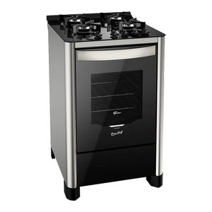 Fogão a Gás 4 Bocas com Acendimento Automático e Tampa de Vidro Gran Cheff Inox Bivolt - Fischer